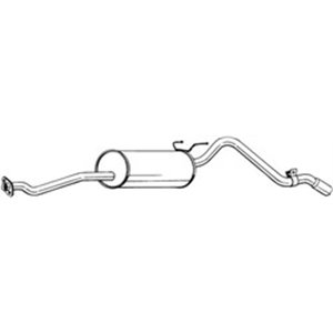 BOS286-409 Exhaust system rear silencer fits: TOYOTA HILUX V; VW TARO 2.4D 0