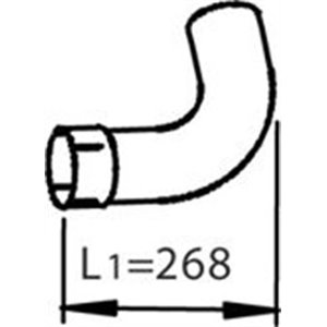 DIN47258 Avgasanslutningsrör  längd  268  - Top1autovaruosad