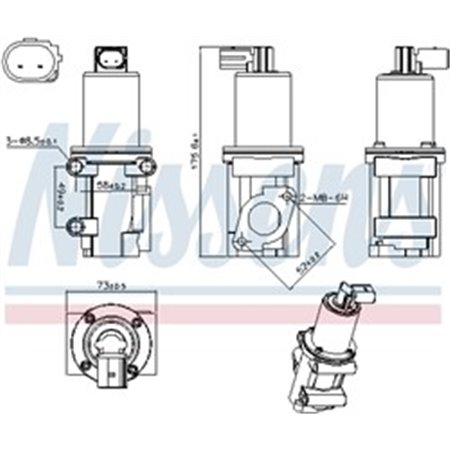 NIS 98306 EGR valve fits: ALFA ROMEO MITO FIAT 500, 500 C, BRAVA, BRAVO I,