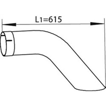 DIN54667 Avgasrör bak (EURO 4x615mm) passar: MERCEDES TOURISMO (O 350