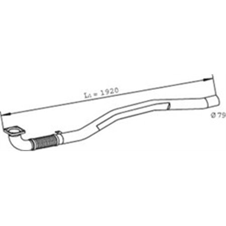 DIN29015 Exhaust pipe (length:1840/1920mm) fits: IVECO EUROCARGO I III F4A