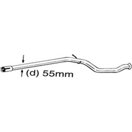 BOS889-535 Exhaust pipe middle fits: PEUGEOT 206 2.0D 12.99 09.09