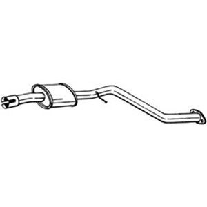 BOS281-971 Exhaust system middle silencer (with catalytic converter) fits: H