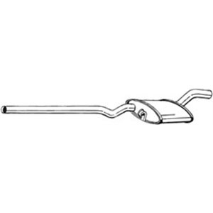 BOS282-599 Exhaust system middle silencer fits: VW GOLF II 1.8 08.88 07.91