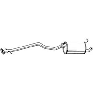 BOS288-147 Exhaust system middle silencer fits: FORD TOURNEO CONNECT, TRANSI