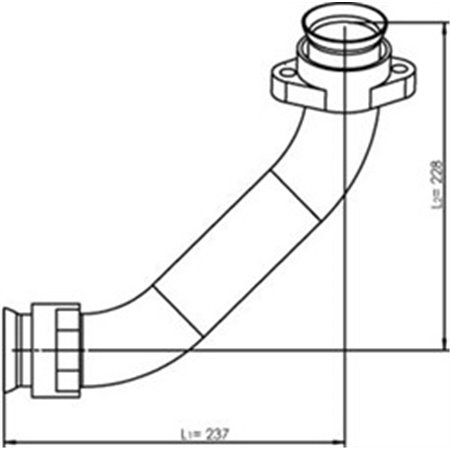 DIN53174 Avgasrör (diameter: 50 mm, längd: 228/237/380 mm) passar: MERCEDES