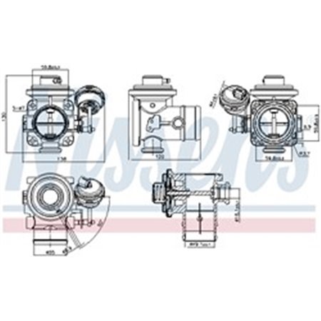 NIS 98304 EGR valve fits: VW LT 28 35 II, LT 28 46 II 2.5D 05.96 07.06
