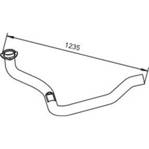 DIN64186 Exhaust pipe (length:1295mm) fits: RVI EURO 3