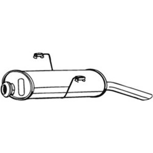 BOS190-227 Exhaust system rear silencer fits: PEUGEOT 306 1.4/1.6/1.8 06.94 