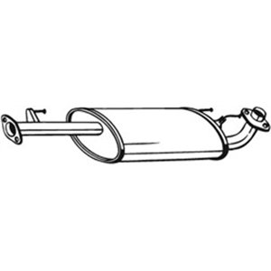 BOS228-199 Exhaust system middle silencer fits: TOYOTA LAND CRUISER PRADO 3.