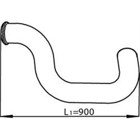 DIN80770 Avgasrör mitten (x90/900mm) passar: VOLVO FH, FH12, FH16, FM, F