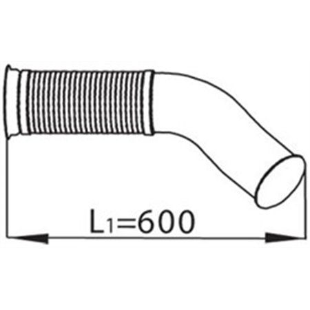 DIN68090 Avgasrör (längd: 600/690 mm) passar: SCANIA 4, P,G,R,T DC16.01 D