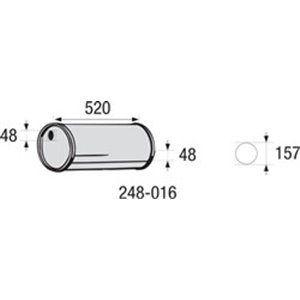 BOS248-016 Exhaust system muffler (Universal, Round, outer diameter: 157mm, 