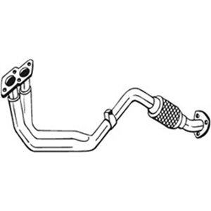 BOS753-299 Exhaust pipe front (flexible) fits: VW GOLF III, VENTO 1.6 09.92 