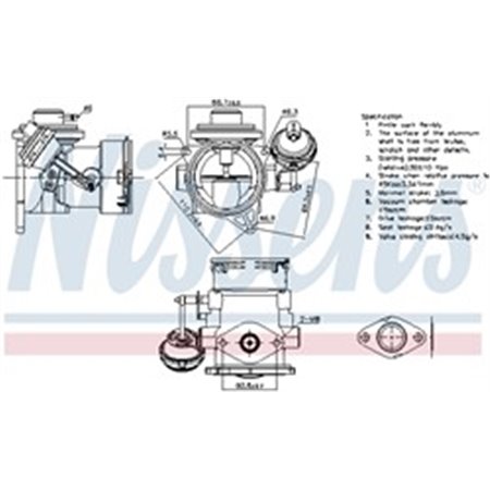 NIS 98297 EGR valve fits: VW TOUAREG 2.5D 01.03 05.10