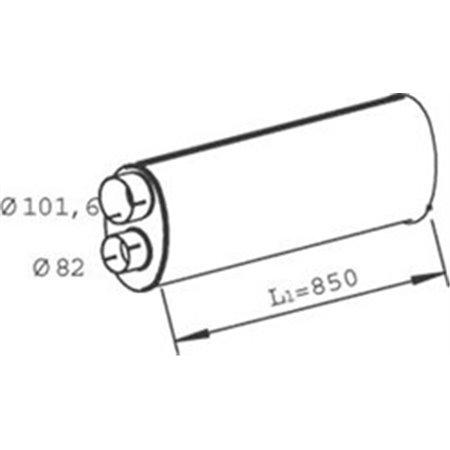 DIN47308 Avgassystem bakre ljuddämpare (EURO 2/EURO 3) passar: MAN L2000, M 2