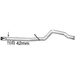BOS889-183 Exhaust pipe middle (42) fits: PEUGEOT 206 1.1/1.4 08.98 12.12