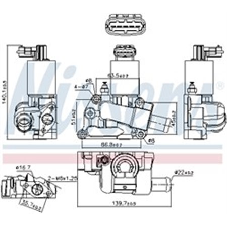 NIS 98227 EGR valve fits: OPEL CORSA B 1.2 03.98 09.00