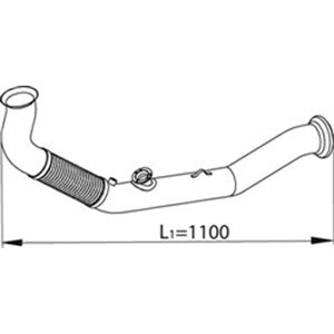 DIN66139 Exhaust pipe (length:1140mm) EURO 5 fits: RVI MIDLUM DXi5 05.06 
