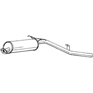BOS281-077 Exhaust system rear silencer fits: NISSAN PICK UP 2.4/2.5D 03.86 