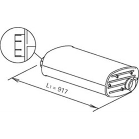 DIN64378 Avgassystem ljuddämpare bak passar: RVI KERAX dCi11 270 MIDR06.23.5