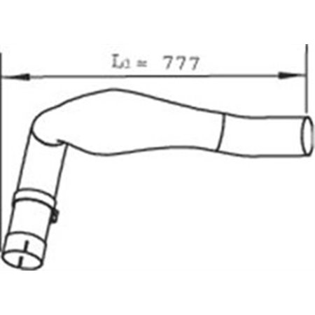 DIN48121 Avgasrör (längd:777/1050mm) passar: MAN TGA, TGS I D2066LF01 D