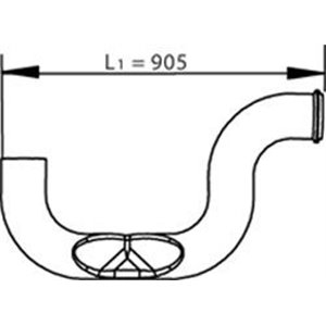 DIN81719 Exhaust pipe (length:870/905mm) fits: RVI KERAX, MAGNUM, PREMIUM 