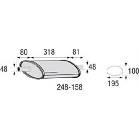 248-158 Centre Muffler, universal BOSAL