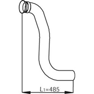 DIN53277 Exhaust pipe (diameter:75mm, length:485/800mm) fits: MERCEDES ATE
