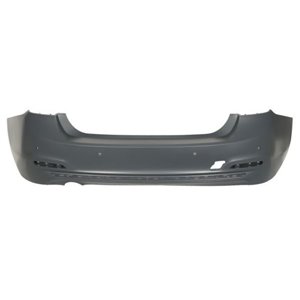 BLIC 5506-00-0063959BP - Bumper (rear, LUXURY, with parking sensor holes, with rail holes, for painting, with a cut-out for exha
