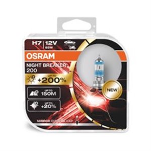 OSR64210 NB200-HCB Light bulb (Set 2pcs) H7 12V 55W PX26D Night Breaker 200, white 3