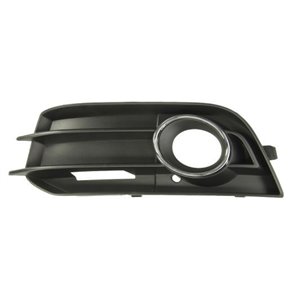 6502-07-0045917P Front bumper cover front L (with fog lamp holes, black/chrome) fi