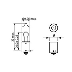 1 987 302 533/10 Pirn (Pakend 10tk) H21W 24V 21W BAY9S Trucklight