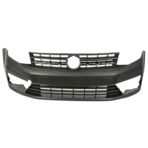 5510-00-9546900P Bumper (front, with grilles, with fog lamp holes, black) fits: VW