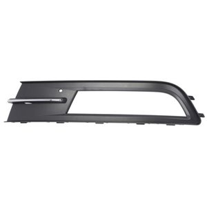 6502-07-9549911P Front bumper cover front L (with fog lamp holes, black/chrome) fi