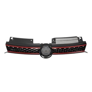6502-07-9534996P Front grille (GTI, black/red) fits: VW GOLF VI 10.08 11.13