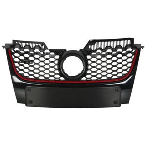 6502-07-9524991Q Front grille (GTI, black/red, THATCHAM) fits: VW GOLF V 10.03 02.