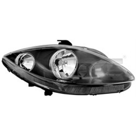 TYC 20-11209-05-2 Headlamp R (H1/H7, electric, without motor, insert colour: black)