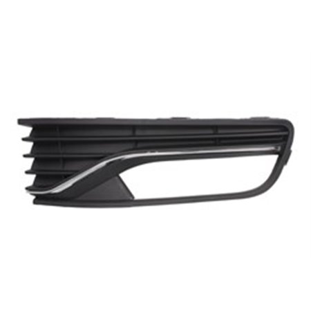 6502-07-9507992FP Front bumper cover R (with fog lamp holes, plastic, black/chrome)