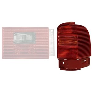9EL964 502-011 Rear lamp R (external, P21W/T4W, glass colour red) fits: SEAT ALH