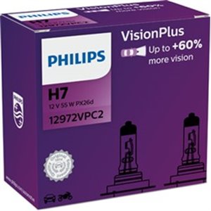 PHI 12972VPC2 Light bulb (Cardboard 2pcs) H7 12V 55W PX26D VisionPlus Plus 60%