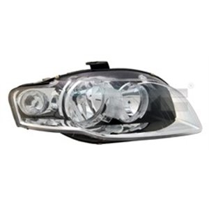 TYC 20-0529-15-2 Headlamp R (H7/H7, electric, with motor, insert colour: black/chr