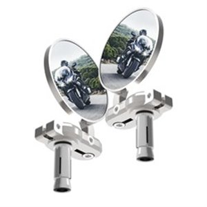 OX578 Mirror (set, colour: silver, fitting in handlebars, 22,2mm)