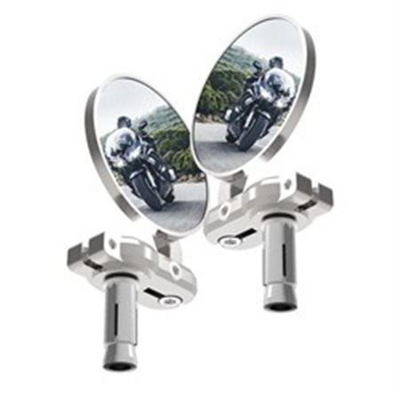 OX578 Spegel (set, färg: silver, montering i styret, 22,2mm)