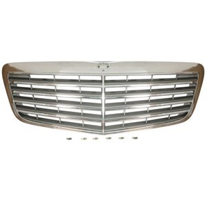 5601-00-3528994P Front grille (CLASSIC, complete, chrome/grey) fits: MERCEDES E KL