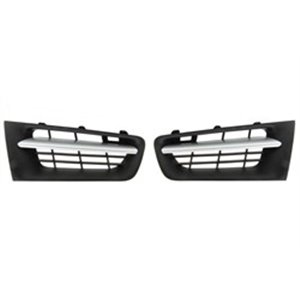 6502-07-6041995Q Front grille L/R (2 pcs. set, black/chrome, CZ) fits: RENAULT MEG