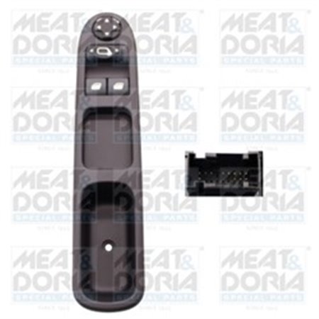 MD26455 Car window regulator switch front L fits: PEUGEOT 207 1.4 1.6D 02