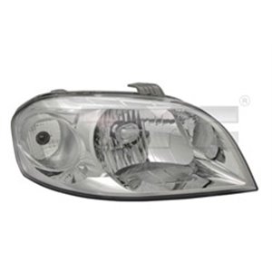 TYC 20-11081-05-2 Headlamp R (H4, electric, with motor, insert colour: chromium pla