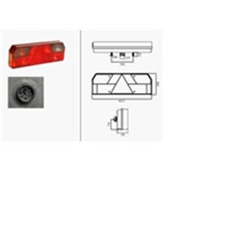 A25-5400-507 Rear lamp R EUROPOINT I (triangular reflector, side clearance, co
