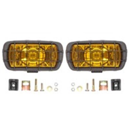 HP1.04316.01 Fog lamp L/R (H3, 195x96mm, blister grille yellow shade) 12/24V